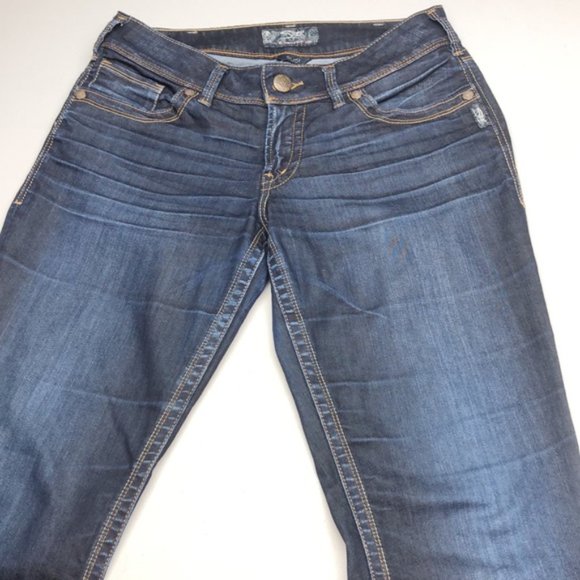 LIKE NEW VINTAGE SILVER SUKI FLARE BOOT JEANS 30x32 ⭐️ - Picture 4 of 16